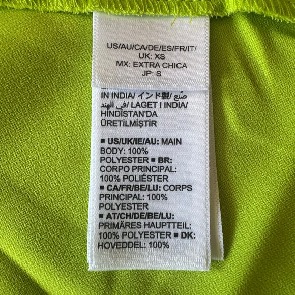 The Drop silky lime green Asymmetric Hem Dress XS slip dress semi formal dance - Picture 16 of 16